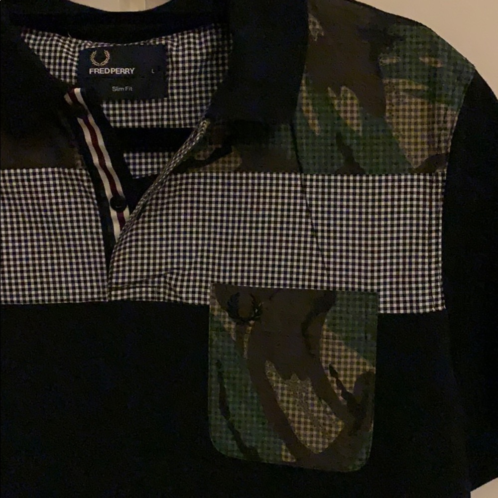 Fred Perry black patch polo